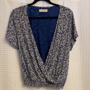 Lucky Brand Navy and white Floral Blouse